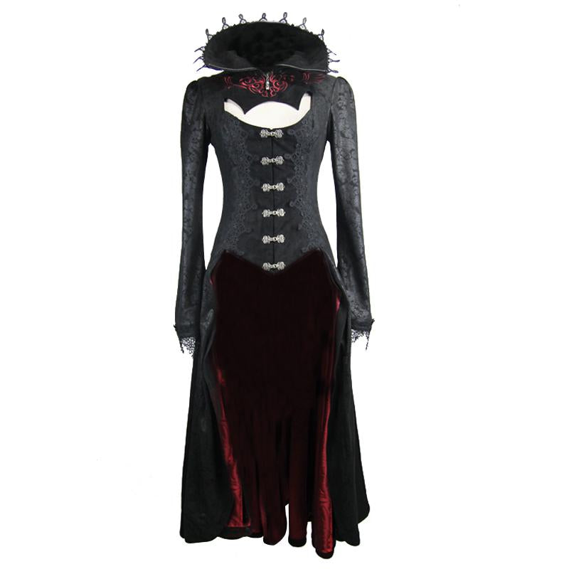 'Scarlet Town' Gothic Overcoat with Medici Collar – DevilFashion Official