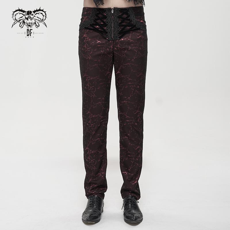 'Ghost In The Mirror' Gothic Printed Trousers (Red)