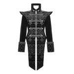 Gothic Palace Chinese Frog Floral Men Velvet Coat With Slit