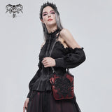 'Mystic Misfit' Gothic Shoulder Bag With Chain (Red)