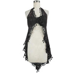 See Through Mature Ladies Rose Mesh Halter Black Backless Sexy Lingerie
