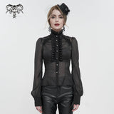 'Live to Tell' Mesh Patterned Gothic Shirt