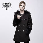 Winter Men Cape Collar Punk Long Coat With Fur