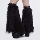 Boots Accessory Adjusted Leather Loop Women Fur Punk Leg Warmer