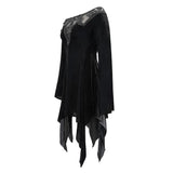 'Roar' Gothic Dress With Distressed Hemline And Cuffs
