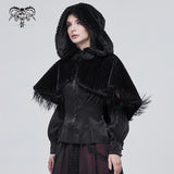 'Void' Gothic Plush Cloak Lined With Fur