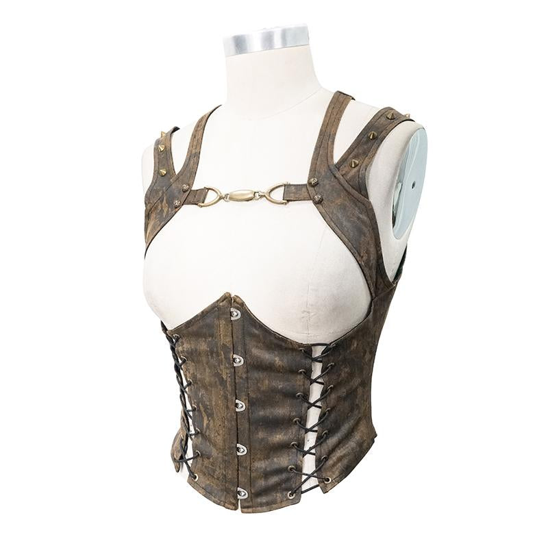 Nekhbet' Steampunk Corset with Metal Buckles – DevilFashion Official