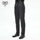 Pt145 Gothic Men Basic Style Jacquard Trousers