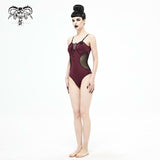 Sst015 Chest Hand Cranked Gothic One Piece Swimsuit
