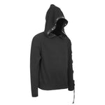 Darkness Asymmetrical Sleeves Designer Men Punk Hooded Sweater With Loops