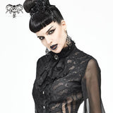 'Hestia' Gothic Mesh Bow Tie (Raven)