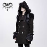 Winter Men Cape Collar Punk Long Coat With Fur