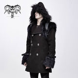 Winter Men Cape Collar Punk Long Coat With Fur