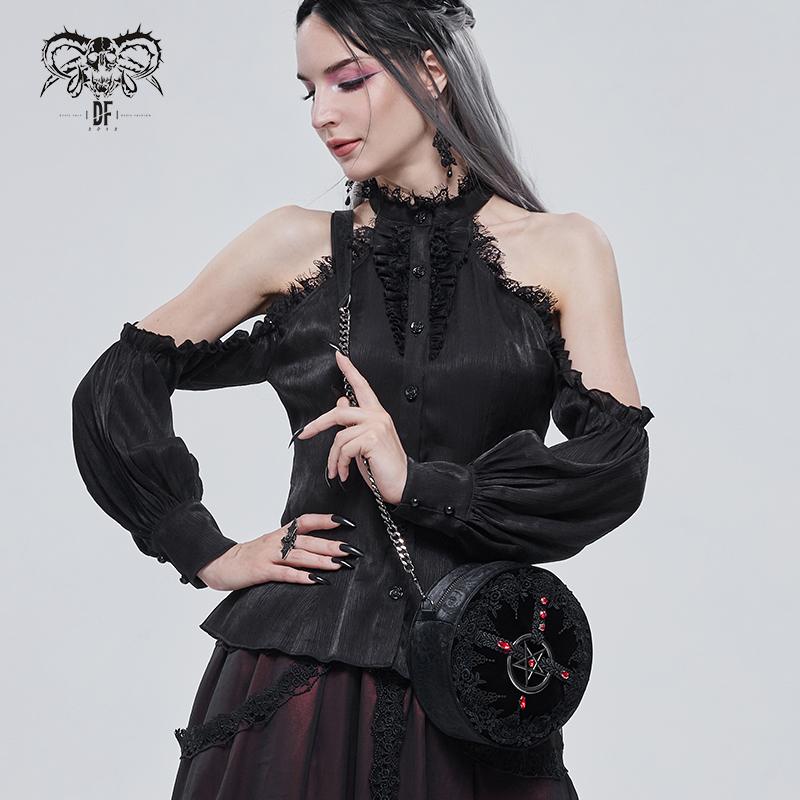 'Curse of Baphomet' Gothic Pentagram Round Bag