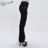 'Last Flight' Gothic Asymmetric Flared Pants (Black)
