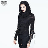 'Revenant' Punk Hooded Top with Fishnet