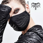Punk Leather Hand Embroidered Patterned Solid Color Cotton Face Mask