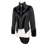 Bird Shaped Patchwork Black Zipper Up Gothic Men Jacket