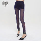 'Falling Night' Punk Iridescent Mesh Leggings