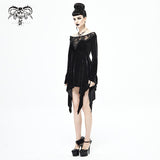 'Roar' Gothic Dress With Distressed Hemline And Cuffs