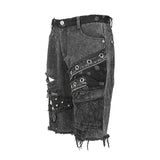 Decadence Summer Punk Rock Men Nailed Ragged Shorts