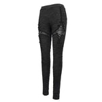 Gothic Laced Up Sexy Women Knit Black Leggings