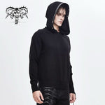 Darkness Asymmetrical Sleeves Designer Men Punk Hooded Sweater With Loops