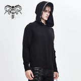 Darkness Asymmetrical Sleeves Designer Men Punk Hooded Sweater With Loops