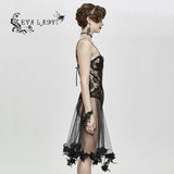 Translucent Rose Lace Sexy Ladies Gothic Jumpsuits With Swing