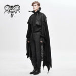 Gothic Noble Count Darkness High Neck Cotton And Linen Tattered Cloak