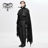 Gothic Noble Count Darkness High Neck Cotton And Linen Tattered Cloak