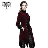 Gothic Embroidered High Collar Black Dovetail Lady Coat µ丱±¾