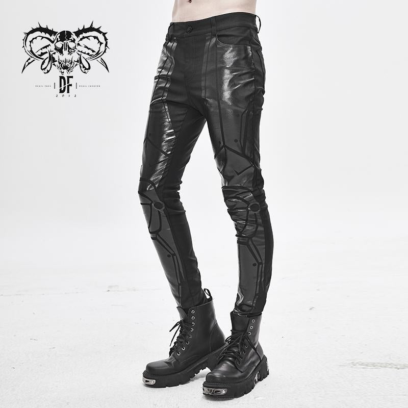 Men Gothic Cyber Chain Pant Trousers Handmade Black Purple Electro hiphop  pant - LAGUARDA