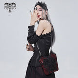 Mystic Misfit' Gothic Shoulder Bag With Chain (Red)