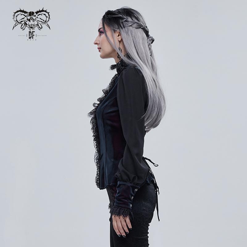 'Starlight Star Bright' Gothic Blouse With Ruffles