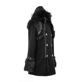 Winter Men Cape Collar Punk Long Coat With Fur