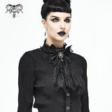 'Wednesday' Gothic Lace Bow Tie (Coal)