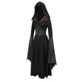 Gothic Pointed Hat Velveteen Floral Lady Tunic Voluminous Skirt Coats