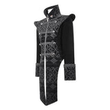 Gothic Palace Chinese Frog Floral Men Velvet Coat With Slit