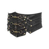 Metallic Bronze Steampunk Rock Men Leather Belts