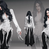 Daily Lace Tassels Sexy Women Long Sleeves Lace Up Printed White Blouse